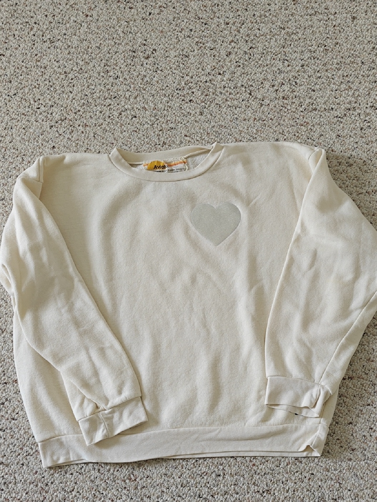Aviator Nation Cream Heart Sweatshirt